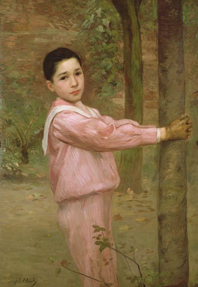 Porträt eines Jungen im rosa Matrosenanzug von Jacques Emile Blanche
